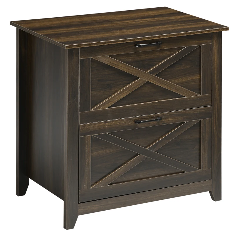 Vinsetto Vertical File Cabinet with Hanging Bars for A4 Size for Home Office, 29.9"x 19.7"x 30.3", Brown