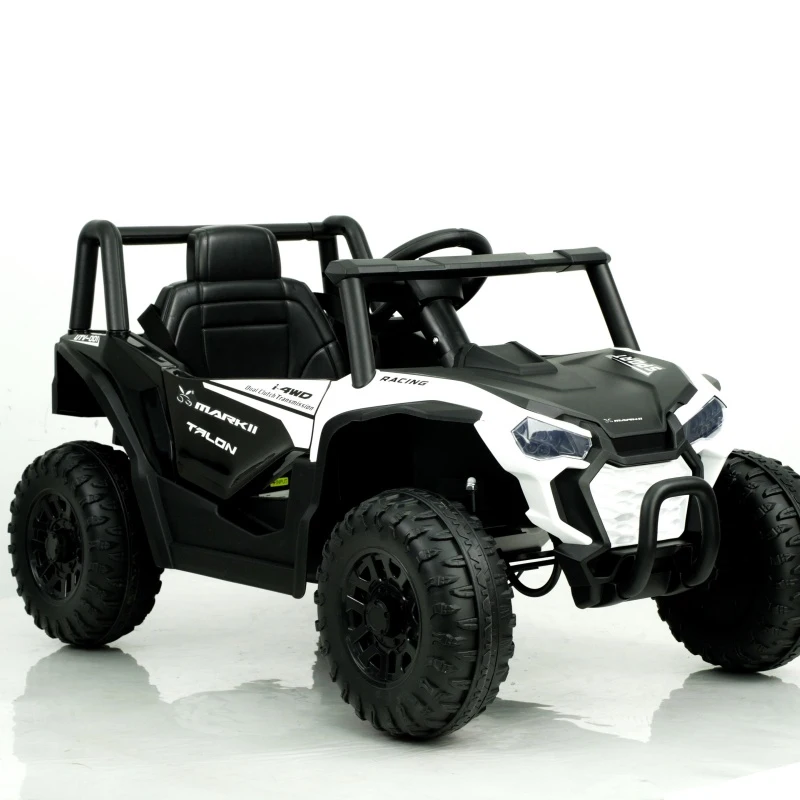 12V Ride-On UTV Toy Car with Dual Driving Modes, 2.4G Parent Remote or Manual, Vehicle for Kids Ages 3-6, 39.5″ L x 22″ W x 21″ H, White