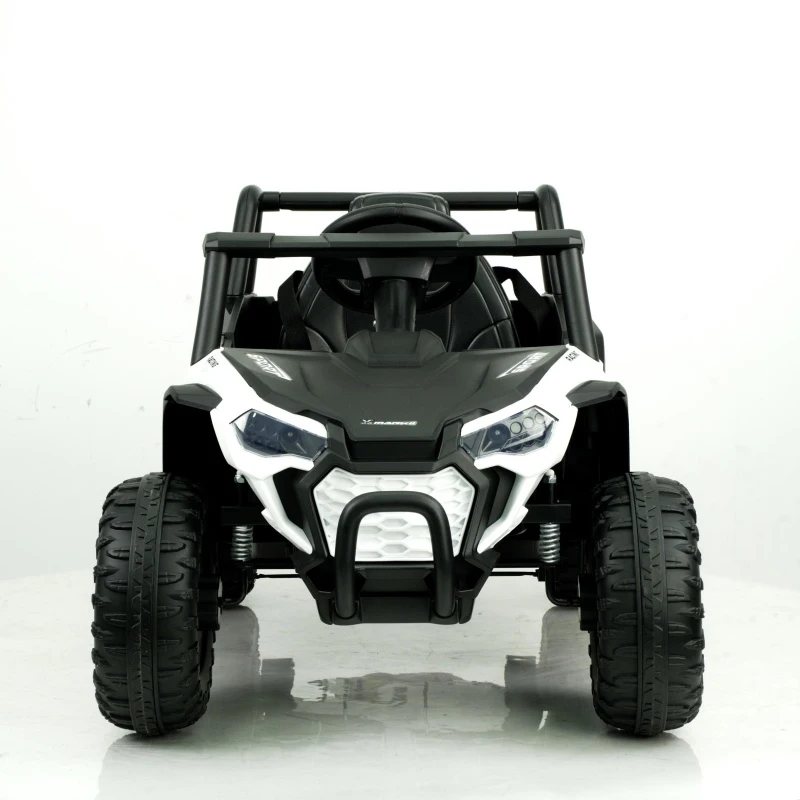 12V Ride-On UTV Toy Car with Dual Driving Modes, 2.4G Parent Remote or Manual, Vehicle for Kids Ages 3-6, 39.5″ L x 22″ W x 21″ H, White