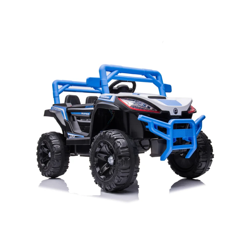12V Kids Electric Ride-On Car with Remote Control, 4 motors, LED Lights, Truck Perfect for Ages 3-6, 43.5″ L x 25.5″ W x 26.5″ H, Blue