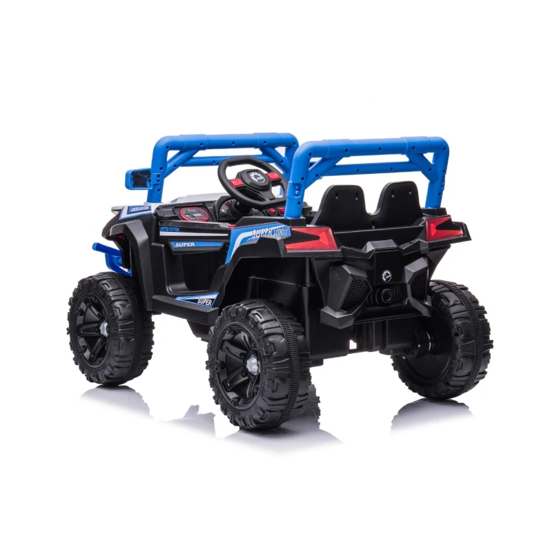 12V Kids Electric Ride-On Car with Remote Control, 4 motors, LED Lights, Truck Perfect for Ages 3-6, 43.5″ L x 25.5″ W x 26.5″ H, Blue