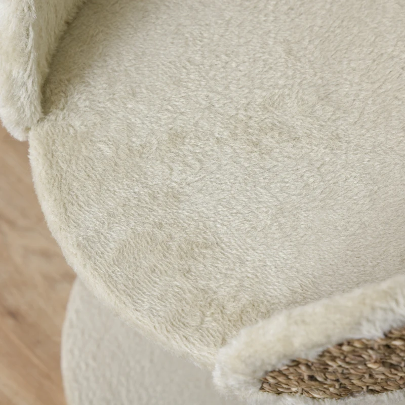 PawHut Cat Tree with Scratching Post, Toy Ball, Perch, Small Cat Tower for Indoor Cats - 16" x 16" x 19", Beige