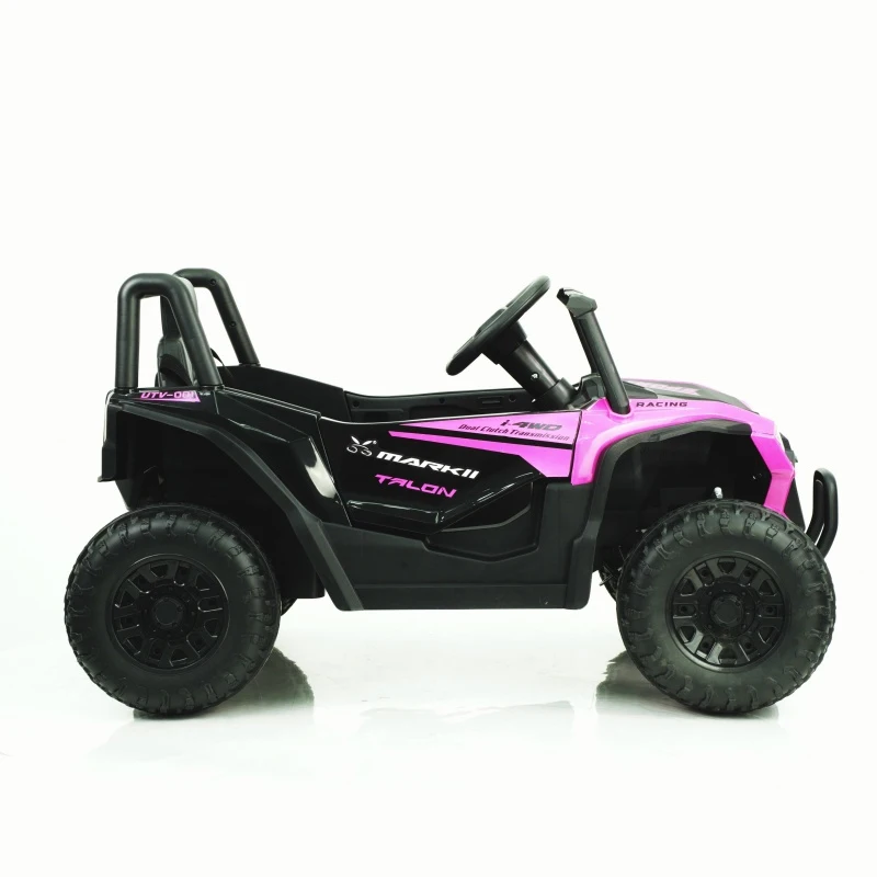 12V Kids Electric UTV Ride-On Car with Two Driving Modes and 2.4G Parental Remote, Vehicle for Ages 3-6, 39.5″ L x 22″ W x 21″ H, Pink