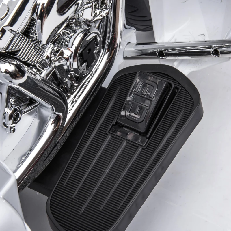 2-Seat 12V Kids Electric Ride-On Motorcycle with Storage Trunk, 3-Wheel Motorbike with MP3 and Bluetooth, 43.5'' L x 19'' W x 26.5'' H, White