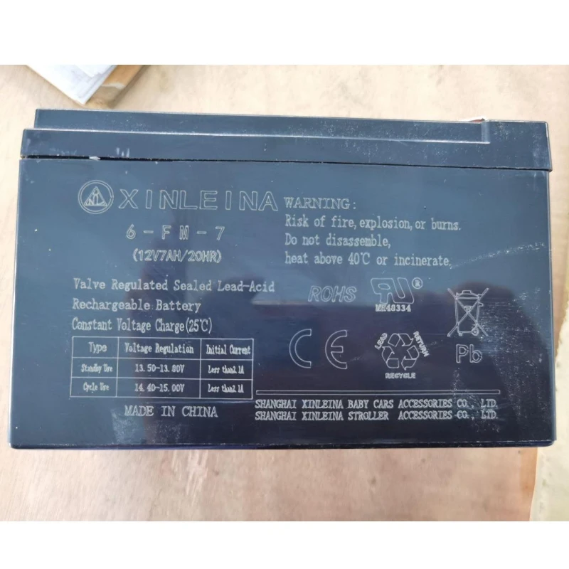 12V 7Ah Replacement Battery for Kids Ride-On Car, Valve-Regulated Sealed Lead-Acid for High-Rate Discharge, 6" L x 2.5" W x 4" H, Black