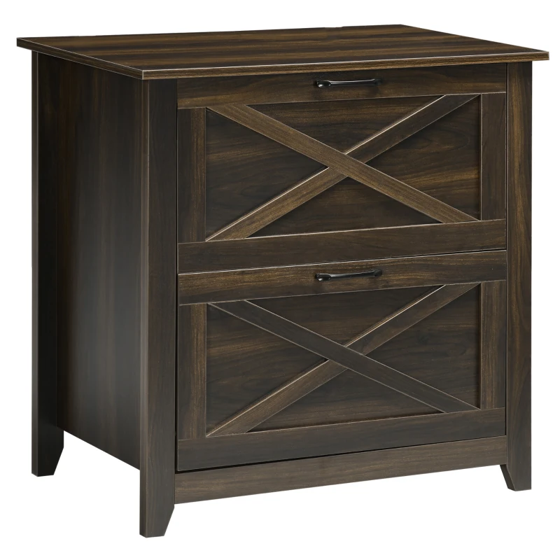 Vinsetto Vertical File Cabinet with Hanging Bars for A4 Size for Home Office, 29.9"x 19.7"x 30.3", Brown