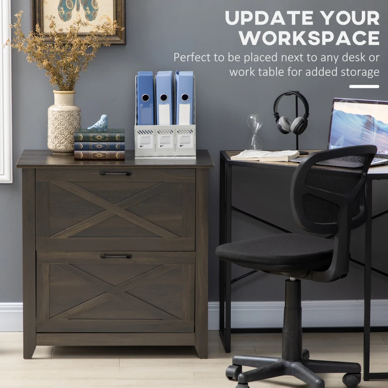 Vinsetto Vertical File Cabinet with Hanging Bars for A4 Size for Home Office, 29.9"x 19.7"x 30.3", Brown