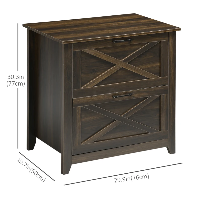 Vinsetto Vertical File Cabinet with Hanging Bars for A4 Size for Home Office, 29.9"x 19.7"x 30.3", Brown