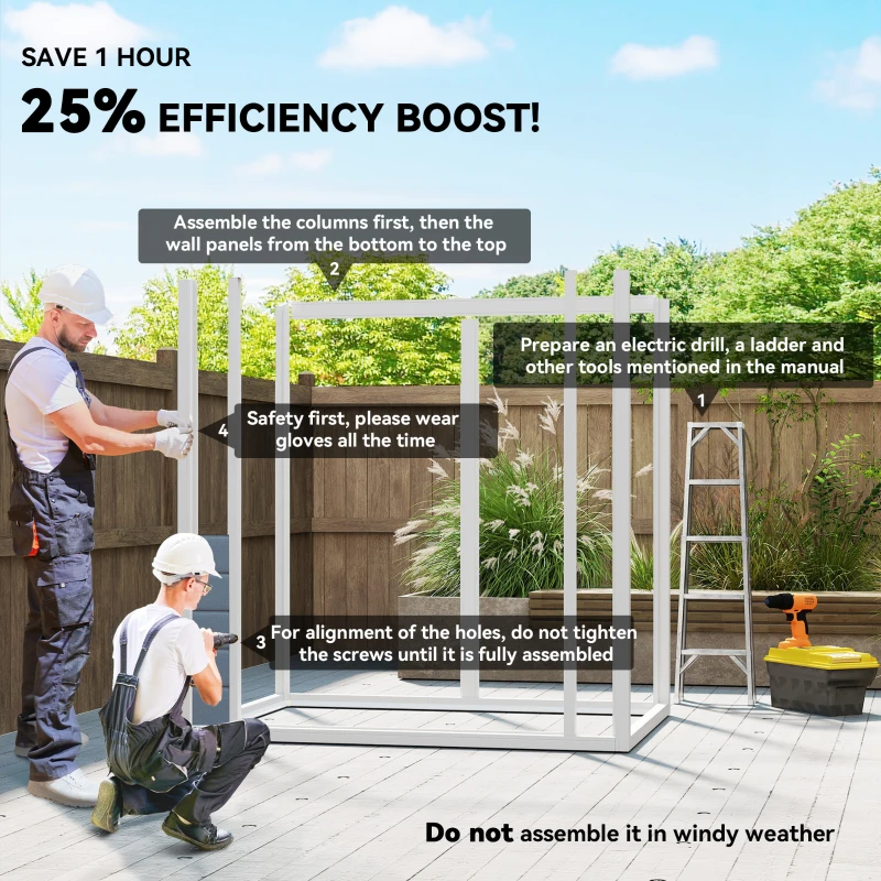Outsunny 6x4.5 Outdoor Storage Shed, Lockable Tool Shed with Double Doors, Vent and Window for Garden, Cottage Style, Family Use, Gray