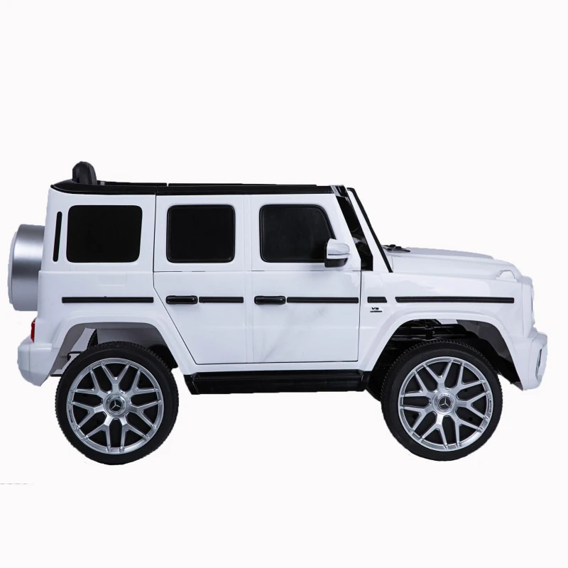 12V Electric Ride-On Car with 2.4GHz Parental Remote, Manual Pedal Mode, Motorized Vehicle with MP3/USB/TF Player, 42″ L x 25″ W x 21″ H, White