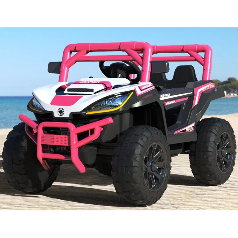 12V Electric Ride-On Car with 4 Motors, 2 Driving Modes & 2.4G Parent Remote, Truck for Kids Ages 3-6, 43.5″ L x 25.5″ W x 26.5″ H, Pink