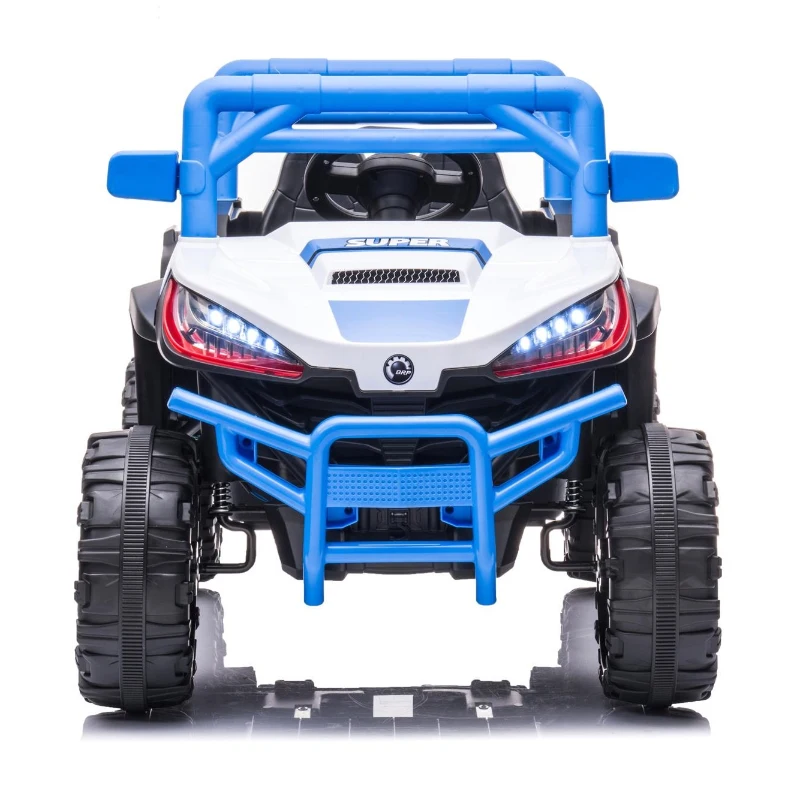 12V Kids Electric Ride-On Car with Remote Control, 4 motors, LED Lights, Truck Perfect for Ages 3-6, 43.5″ L x 25.5″ W x 26.5″ H, Blue