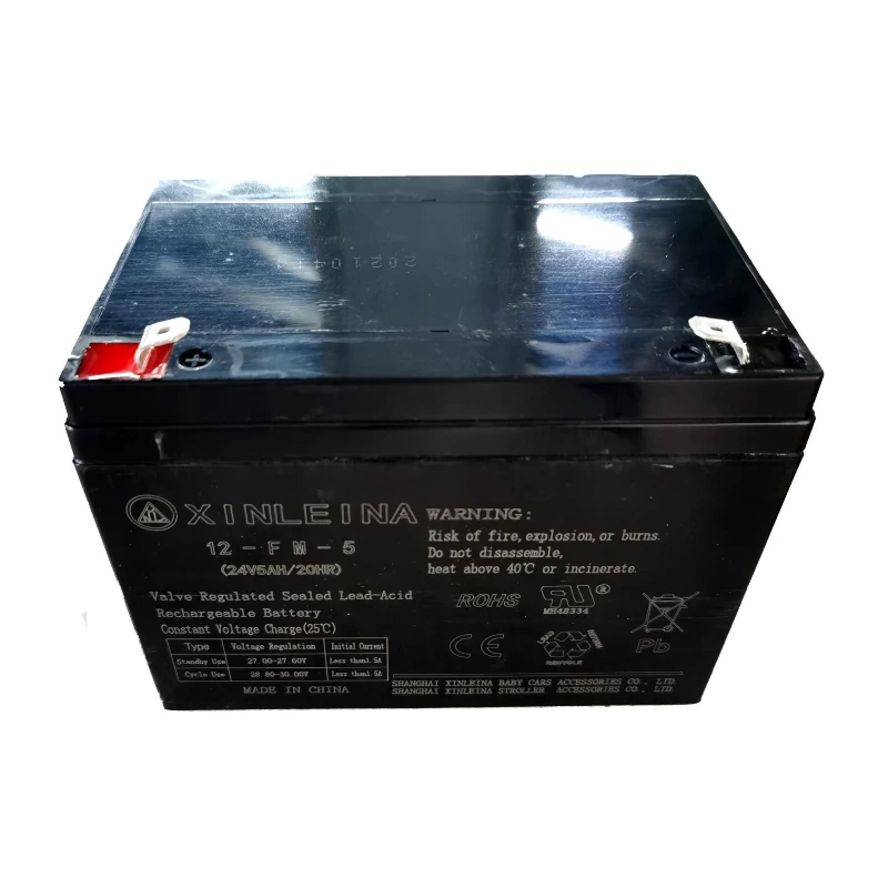 24V 5Ah Replacement Battery for Kids Ride-On Car, Valve-Regulated Sealed Lead-Acid for High-Rate Discharge, 5.5'' L x 3.5'' W x 4'' H, Black