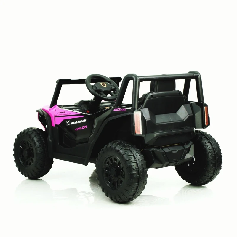 12V Kids Electric UTV Ride-On Car with Two Driving Modes and 2.4G Parental Remote, Vehicle for Ages 3-6, 39.5″ L x 22″ W x 21″ H, Pink
