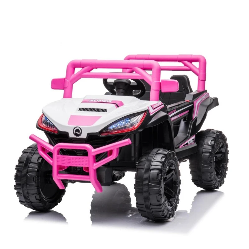 12V Electric Ride-On Car with 4 Motors, 2 Driving Modes & 2.4G Parent Remote, Truck for Kids Ages 3-6, 43.5″ L x 25.5″ W x 26.5″ H, Pink