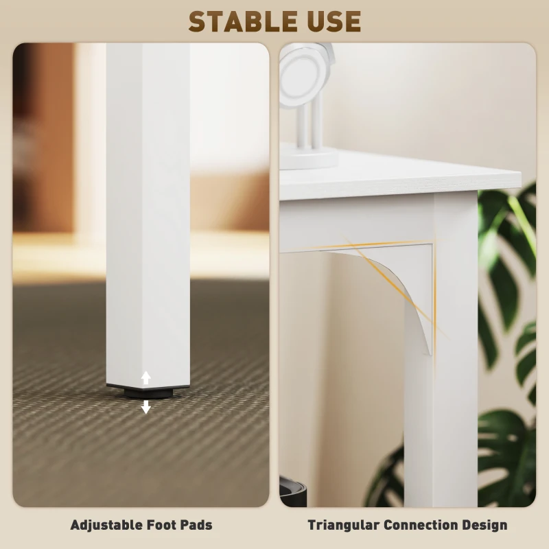 HOMCOM 71" Computer Desk, Desktop Desk with Metal Legs, White