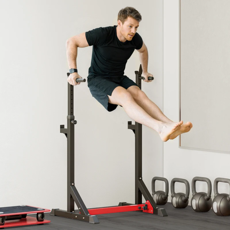 Soozier Steel Height and Base Adjustable Barbell Squat Rack and Bench Press