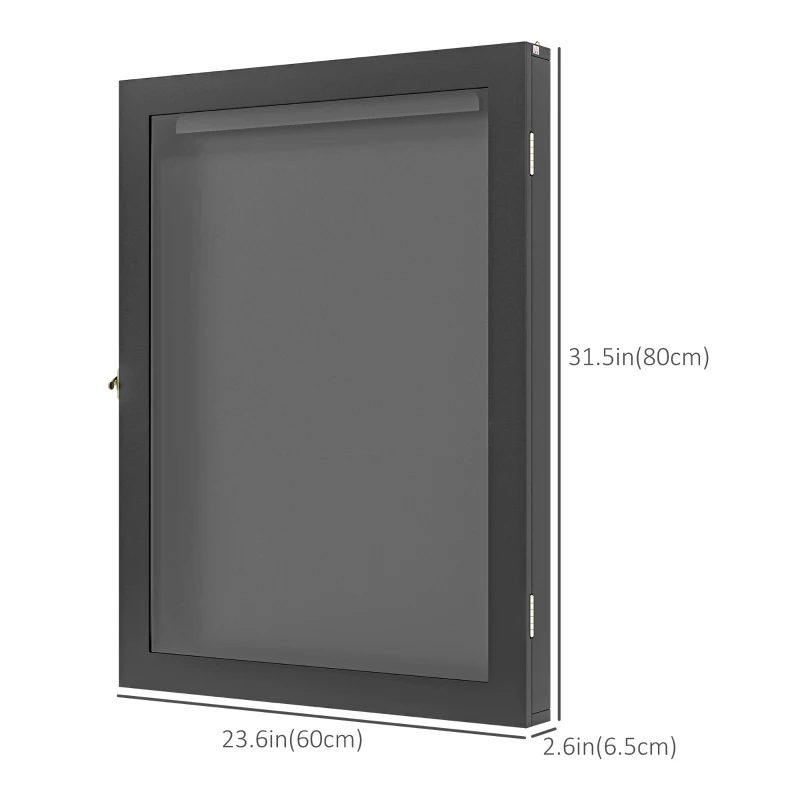 HOMCOM Jersey Display Frame Case, Acrylic Sports Shirt Shadow Box for Basketball Football Baseball, 23.5" x 31.5", Black