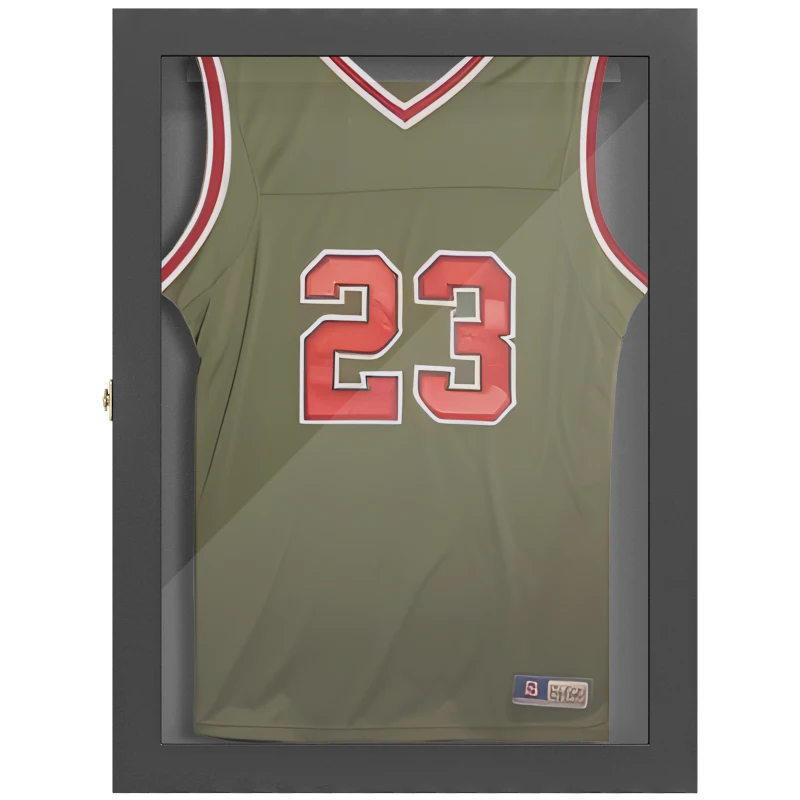 HOMCOM Jersey Display Frame Case, Acrylic Sports Shirt Shadow Box for Basketball Football Baseball, 23.5" x 31.5", Black