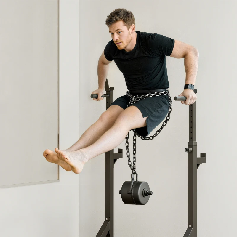 Soozier Steel Height and Base Adjustable Barbell Squat Rack and Bench Press