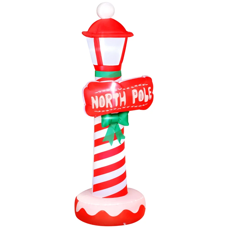 Outsunny 6FT Christmas Inflatable Decoration, Inflatable Lighthouse Xmas Blow Up Decor with LED Lights for Yard, Lawn, Garden