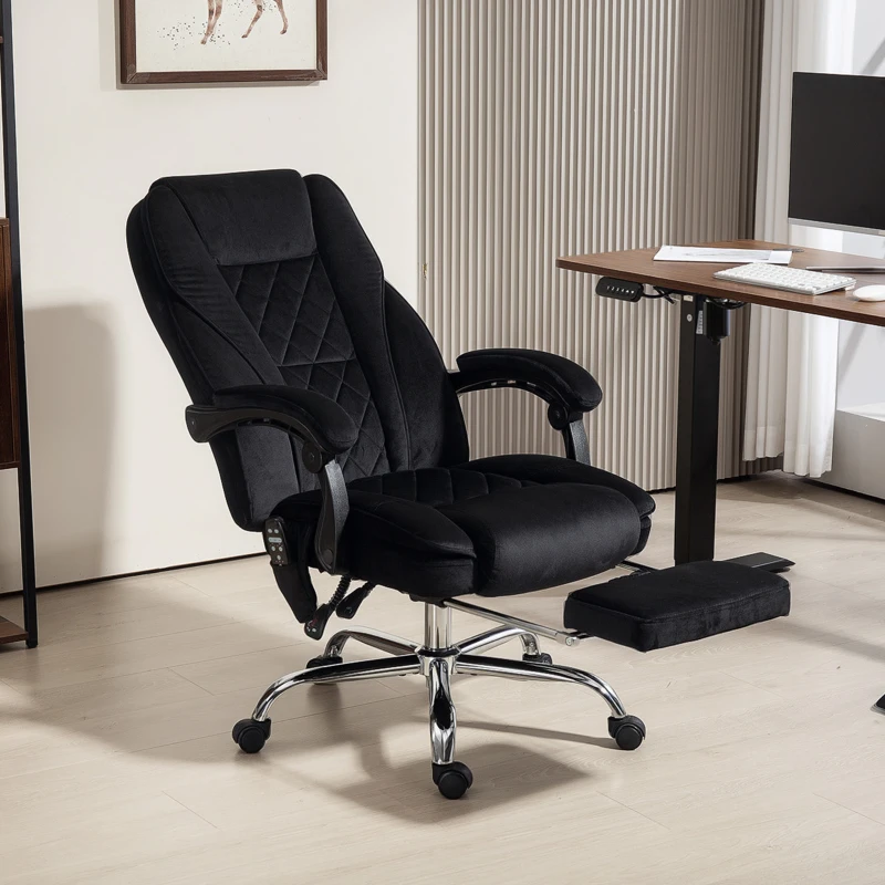 Vinsetto Massage Office Chair, Reclining Computer Chair with Adjustable Height and Footrest, Black