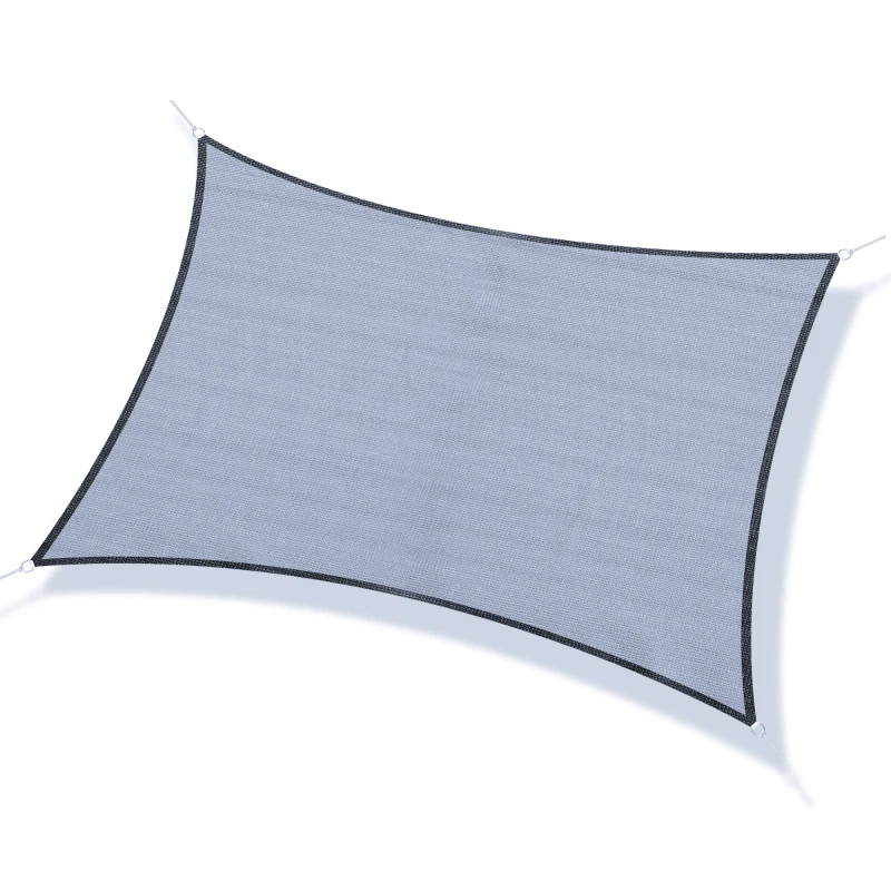 Outsunny Rectangle 10' x 13' Canopy Sun Sail Shade Garden Cover UV Protector Outdoor Patio Lawn Shelter with Carrying Bag (Grey)