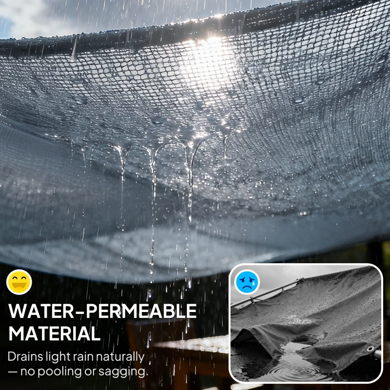 Outsunny Rectangle 10' x 13' Canopy Sun Sail Shade Garden Cover UV Protector Outdoor Patio Lawn Shelter with Carrying Bag (Grey)