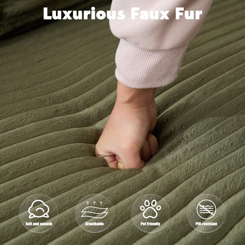 Compressed Sofa Minimalist Sectional with Comfy Chaise, Modular Oversized Sofa for Living Rooms, 110'' L x 70.5'' W x 23.5'' H, Green