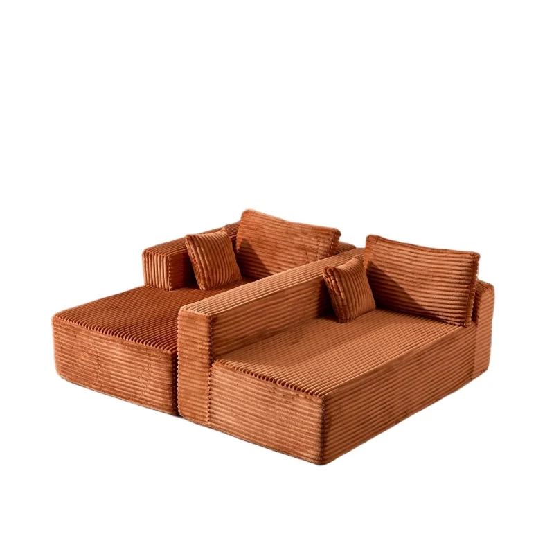 Compressed Sofa Minimalist Sectional with Comfy Chaise, Modular L Shape Sectional Couches for Living Rooms, 110'' L x 70.5'' W x 23.5'' H, Brown