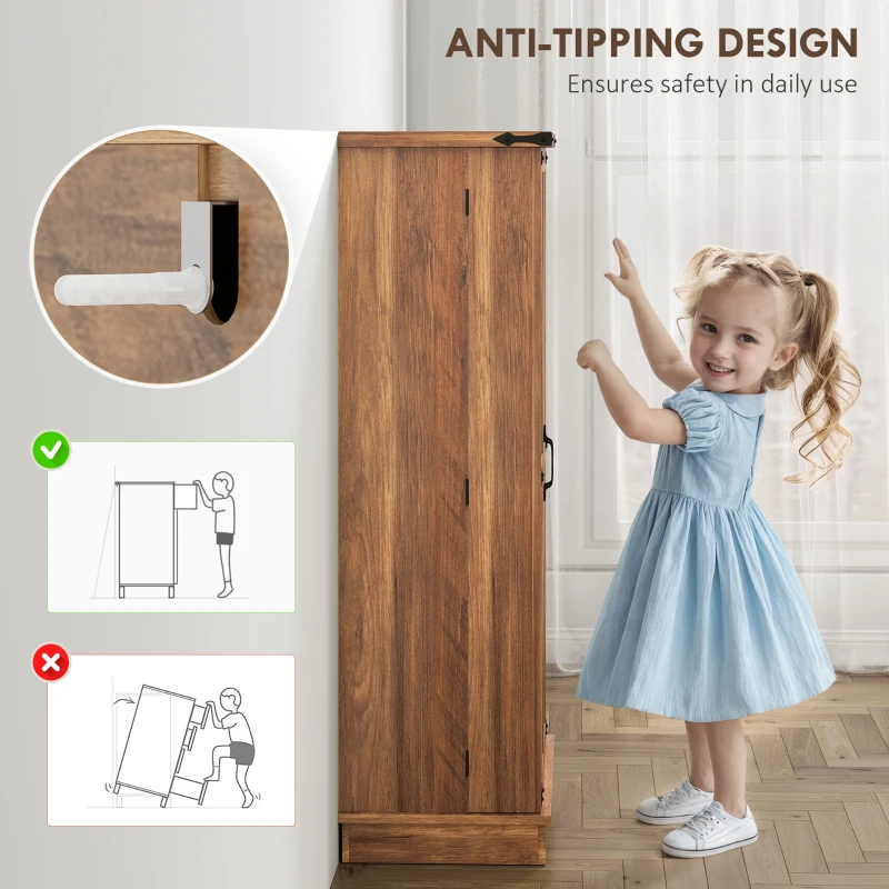 HOMCOM 47" Kitchen Pantry Storage Cabinet, Farmhouse Kitchen Pantry Cabinet with Adjustable Shelves and Door Shelves, Brown