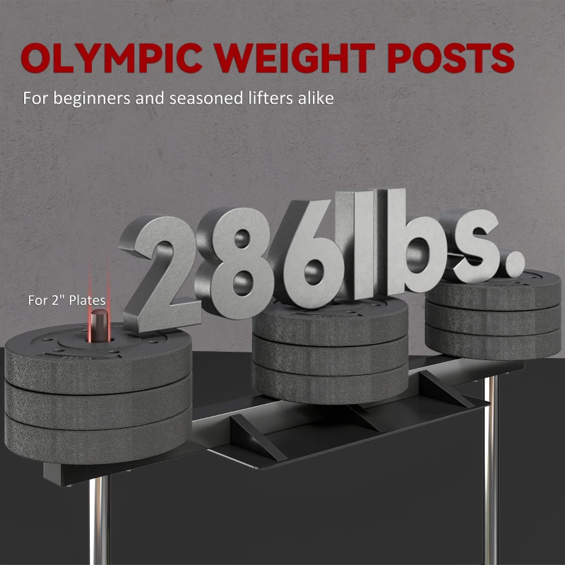 Soozier Vertical Leg Press Machine with Adjustable Leg, Back, and Head Positions, 2" Olympic Plate Compatible, Red