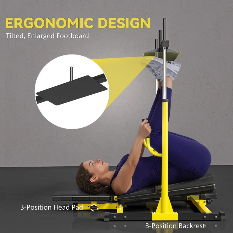 Soozier Vertical Leg Press Machine with Adjustable Leg, Back, and Head Positions, 2" Olympic Plate Compatible, Yellow