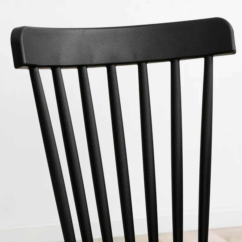 HOMCOM Dining Chairs Set of 4, Modern Kitchen Chair with Slatted Back, PP Seat, Beechwood Legs for Living Room, Black