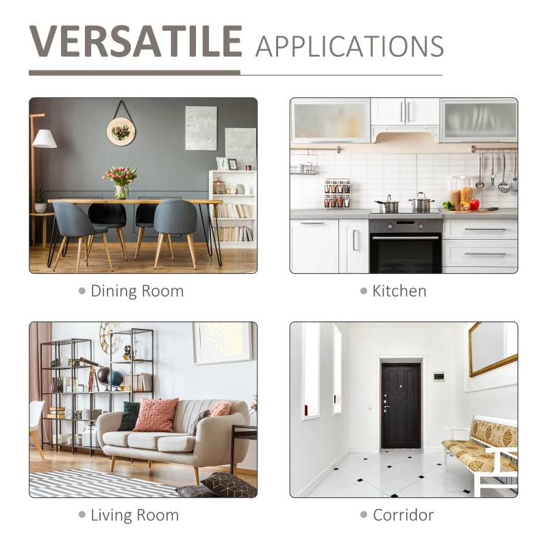 HOMCOM Rustic Barn Door Storage Cabinet, Farmhouse Buffet Sideboard for Kitchen and Dining Room White