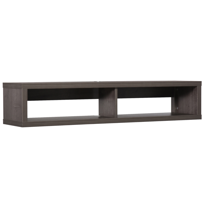 HOMCOM Wall Mounted TV Stand, Media Console Floating Storage Shelf for Living Room or Home Office, Dark Grey
