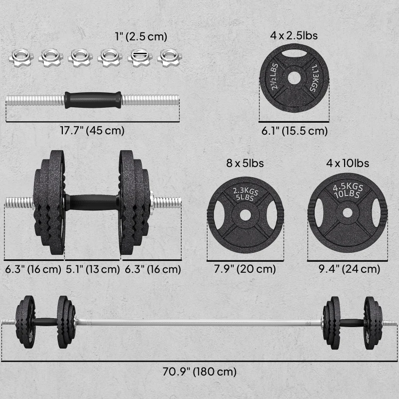 Soozier Adjustable Dumbbell Set, 2 in 1 Weights Dumbbells Set for Home Gym, 112lb Free Weights with Non-Slip Grip