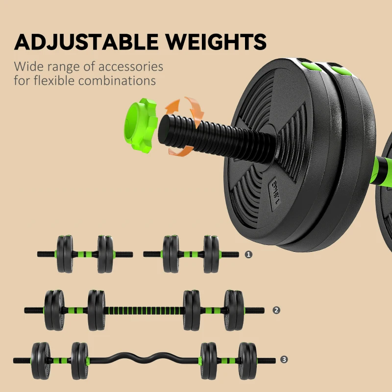 Soozier Adjustable Dumbbell Set, 3 in 1 Weights Dumbbells Set for Home Gym, 33lb Free Weights with Connector and Non-Slip Grip