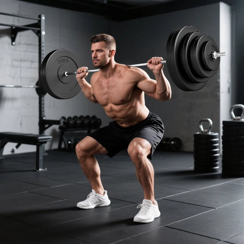 Soozier 154 lbs Barbell Weight Set, Adjustable Weights for Home Gym with 67" Barbell Bar, Strength Training Equipment