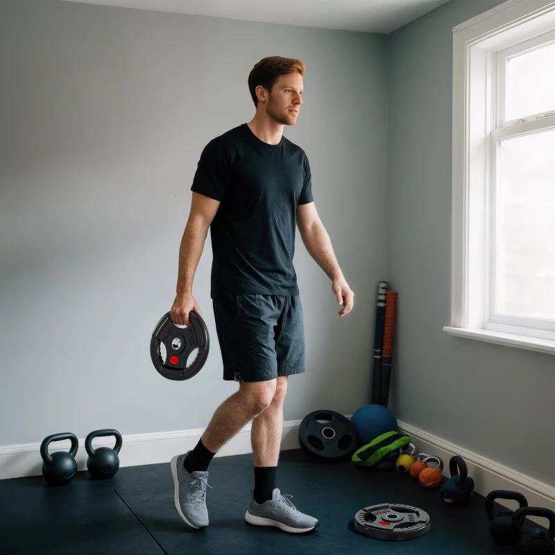 Soozier Weight Plates Set, 2-Inch Barbell Weights Set w/Tri-Grips for Home Gym Weightlifting and Strength Training, 2 x 33lbs