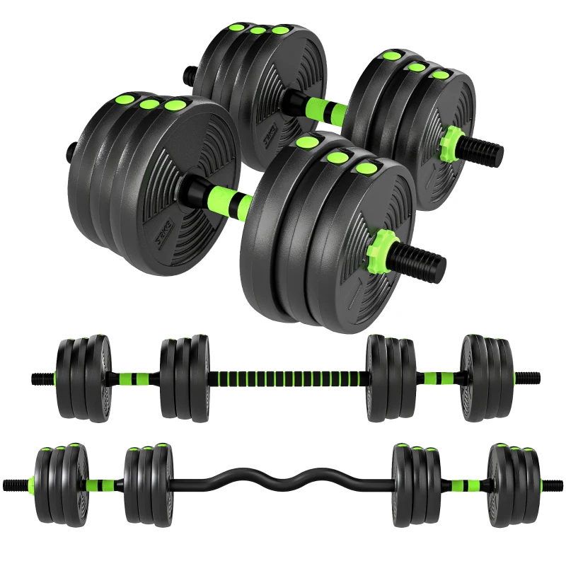 Soozier Adjustable Dumbbell Set, 3 in 1 Weights Dumbbells Set for Home Gym, 55lb Free Weights with Connector and Non-Slip Grip