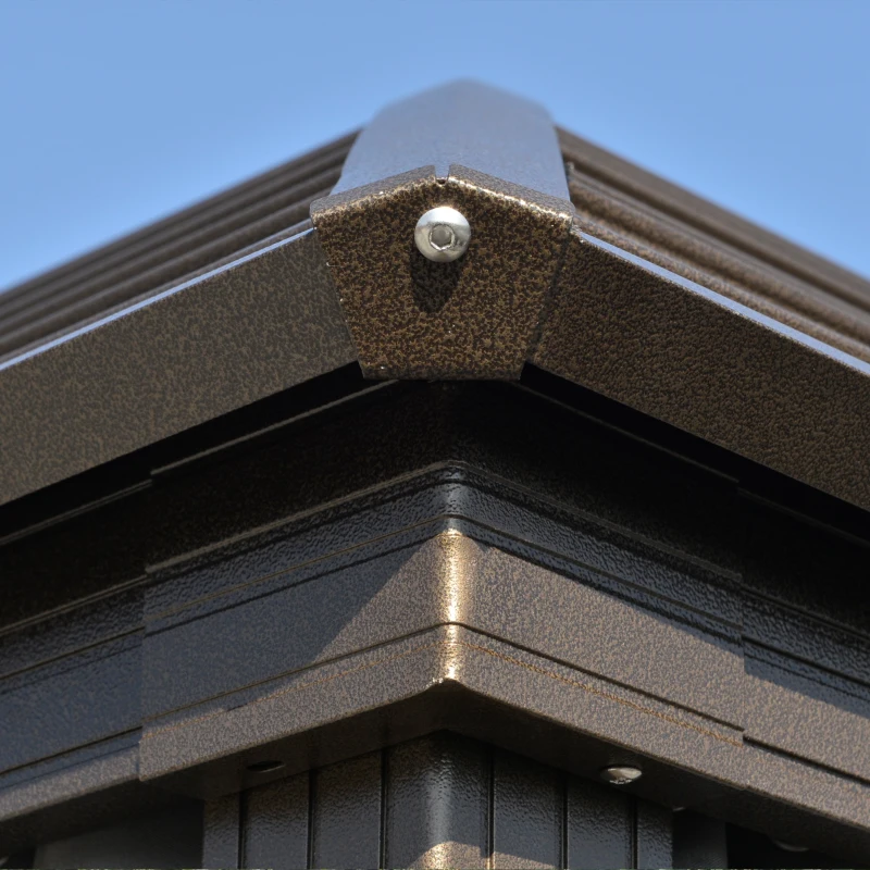 Outsunny 10' x 13' Hardtop Gazebo with Curtains, Netting, Pavilion with Steel Roof Ceiling Hook for Garden Patio, Gray