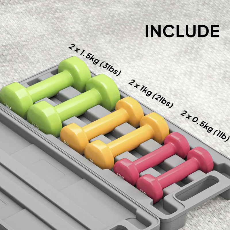 Soozier 13lbs. Dumbbell Set Weights Fitness Dumbbells with Carry Case for Man and Women Home Gym, Workout, Up Body Training