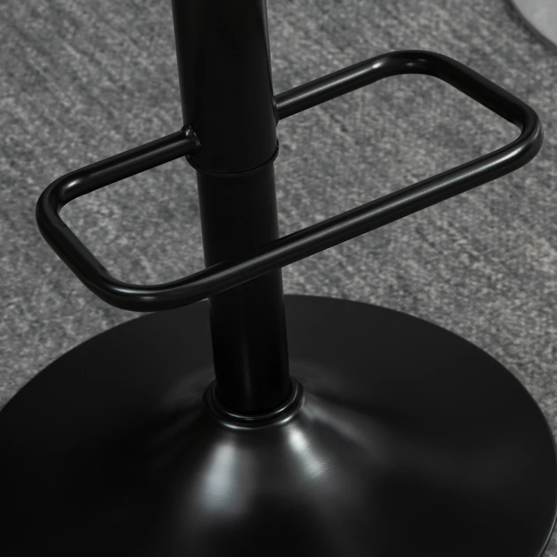 HOMCOM Swivel PU Leather Barstools Set of 2 Adjustable Bar Stools with Footrest Back for Kitchen Counter Dining Room Black