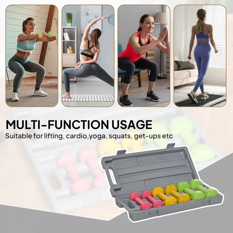 Soozier 13lbs. Dumbbell Set Weights Fitness Dumbbells with Carry Case for Man and Women Home Gym, Workout, Up Body Training