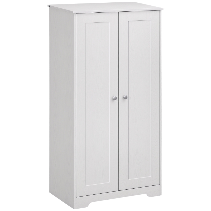 HOMCOM Kitchen Storage Cabinet, Freestanding Pantry Cabinet with 2 Doors and Adjustable Shelves, Distressed White