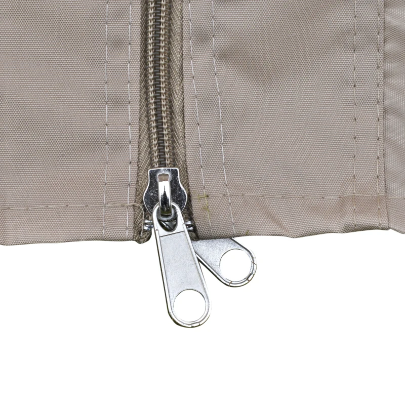 Outsunny 10' x 10' Gazebo Tent Shelter Art Steel Frame Flame-Retardant Fabric with Mosquito Netting for Party Dinner Beige