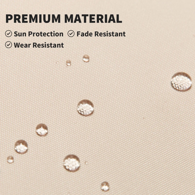 Outsunny 10x5ft Manual Retractable Awning, Patio Sun Shade Canopy Shelter with 5.6-9.2ft Support Pole, Water Resistant UV Protector, for Window, Door, Porch, Deck, Beige