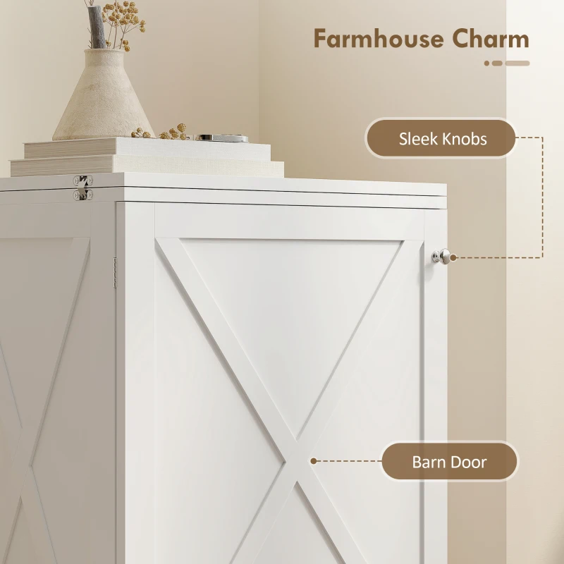 HOMCOM Sewing Machine Table on Wheels, Folding Craft Table with 2 Bins, Storage Shelf, 18 Pegs, Lockable Wheels, White