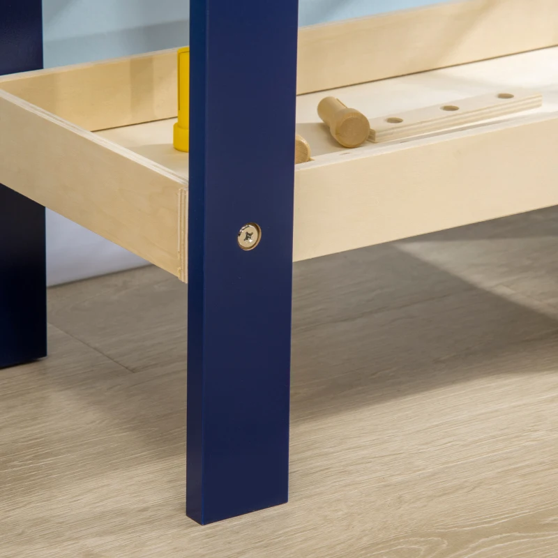 Qaba Wooden Kids Tool Bench with 27 Piece Tool Kit, Construction Work Shop Toy for Toddlers & Ages 3-6, Kids Workbench Playset Gift for Girls and Boys